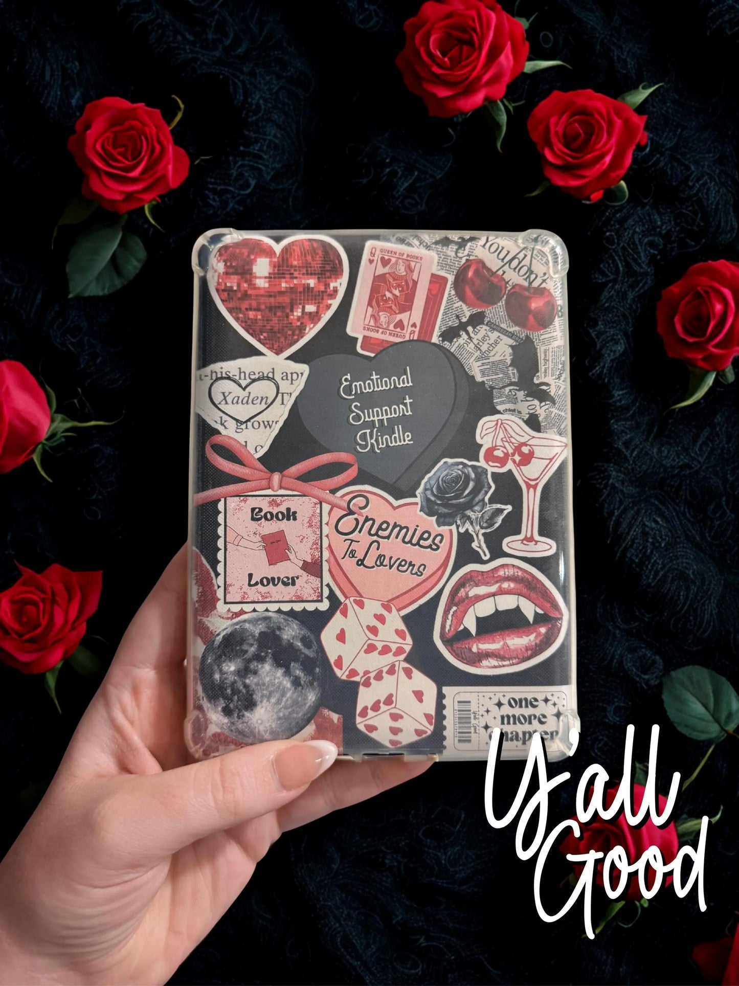 Enemies to Lovers Kindle Insert | Dark Romance Booktok Decor | Emotional Support Kindle | Spicy Romance Book Lover Gift