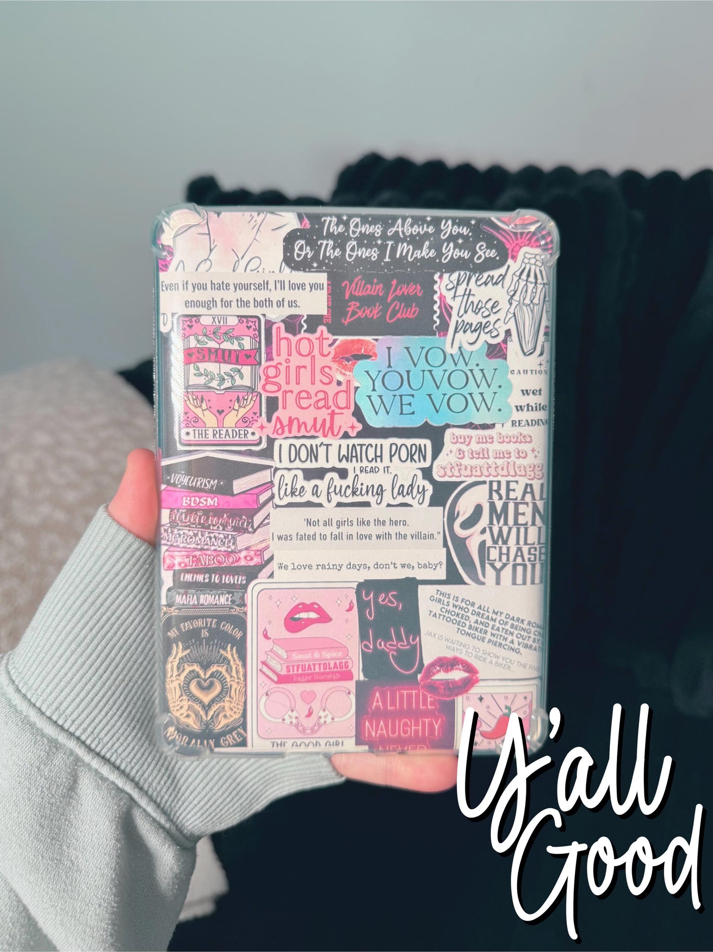 Hot Girls Read Smut Kindle Insert, Dark Romance Bookish Aesthetic, Villain Lover, Clear Kindle Case Insert