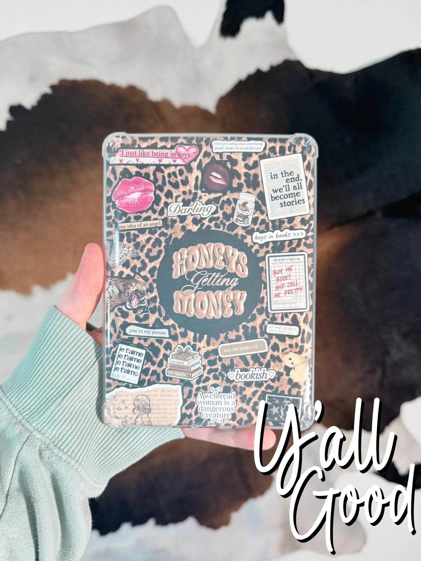 Booktok Kindle Insert, Cheetah Print, Book Lover